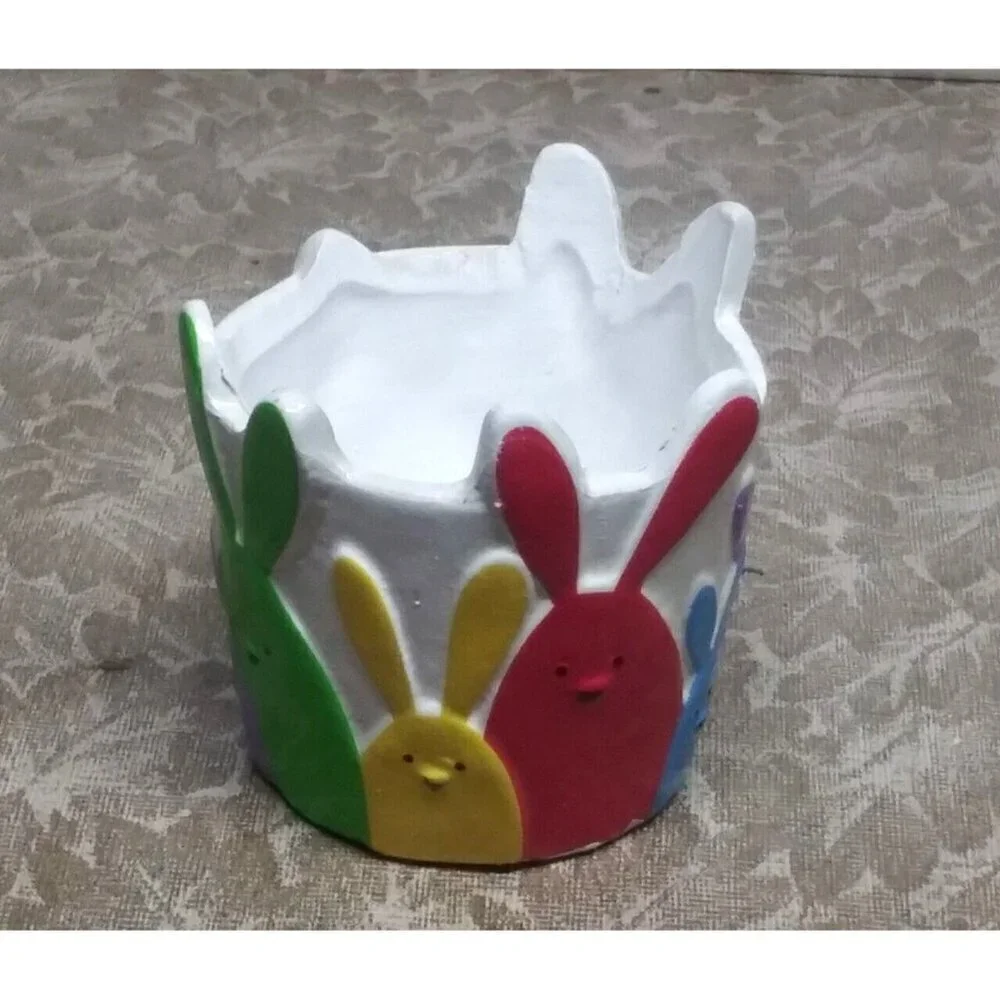 Bunny Rabbit Candle Holder Votive Easter Calandive colorful multicolor